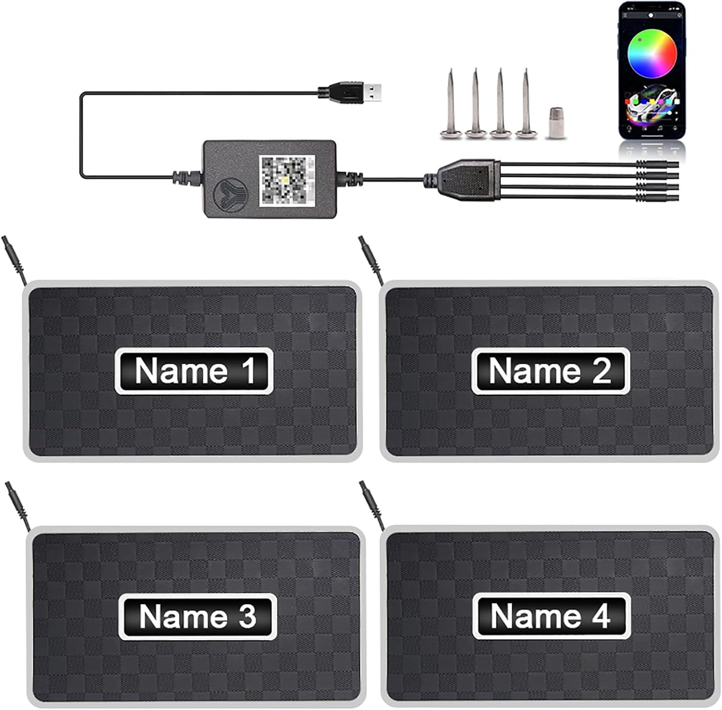 NovaMats™ Custom RGB LED Car Mats