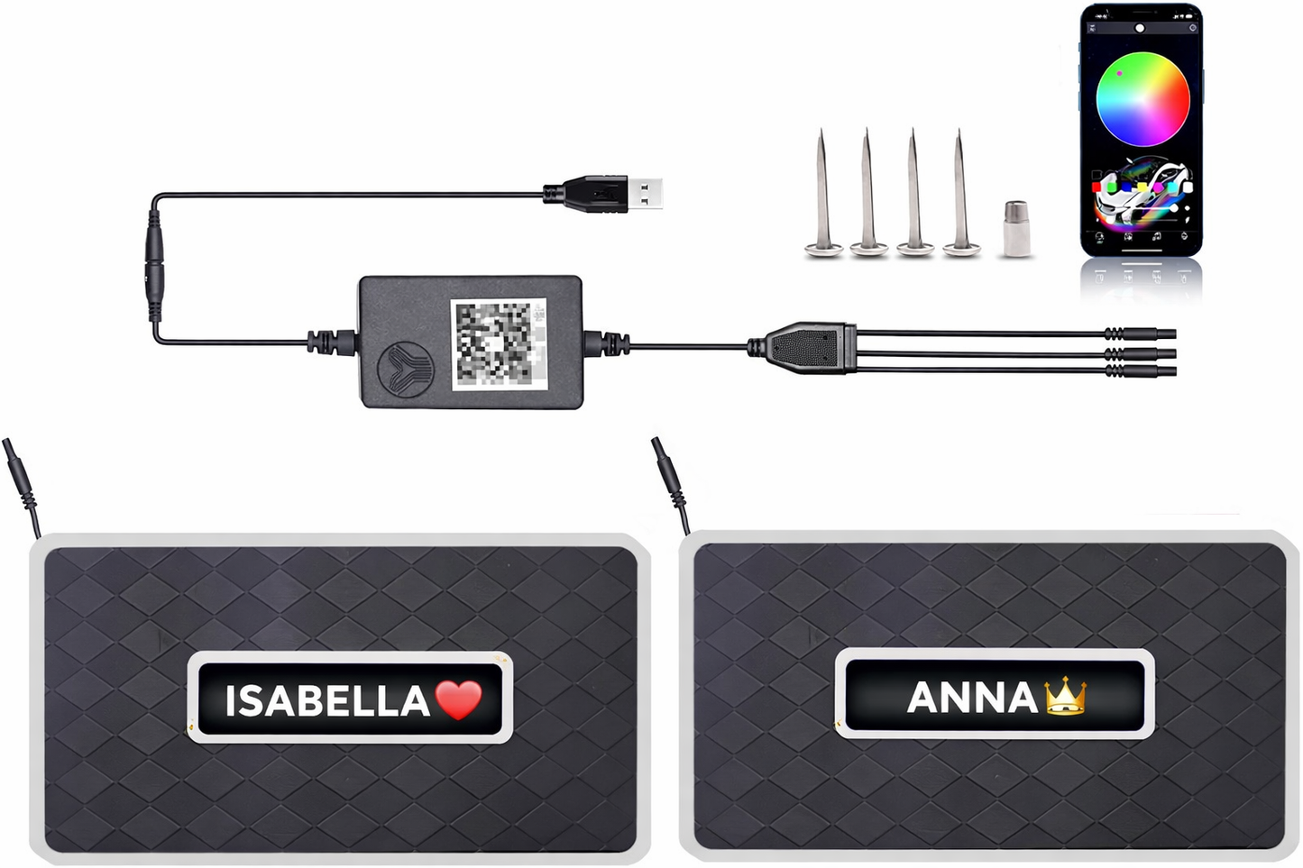 NovaMats™ Custom RGB LED Car Mats